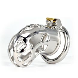 Chastity Devices FRRK Hot Selling10cm Elongated curved stainless steel chastity lock cage for male other sex toy