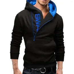 Men's Hoodies Spring Autumn Sweatshirt Suit Letter Printed Zipper Pockets Hoodie Drawstring Fashion Male Sweater Tops Outerwear