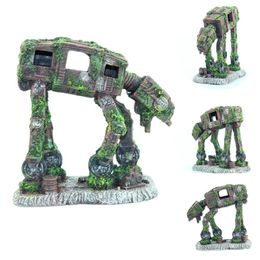 Decorations 1pcs Emulation Autobot Robot Dog Resin Aquarium Landscape Decoration for Fish Tank