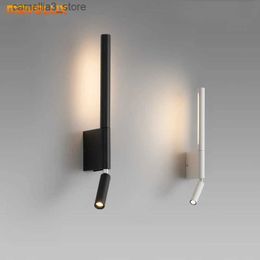 Wall Lamps Nordic Bedside Wall Lamp 330 Degree Rotation Adjustable Wall Light with Switch Minimalist Hotel Living Room Indoor Lighting Q231127