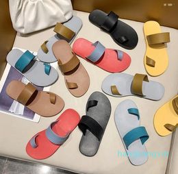 Slippers Summer Women Outdoor Ladies Slipper Metal Button Letter Decoration Flat Beach Shoes Indoor Sandals