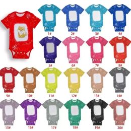 Blank Sublimation Short Sleeve Baby Bodysuit Tie Dye Heat Transfer Sublimation Bodysuit Christmas Gifts Wholesale