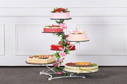 Party Decoration Wrought Iron Cake Stand Multilayer Wedding Rack Fruit And Vegetable Shelf Decorative Background Donut5731733