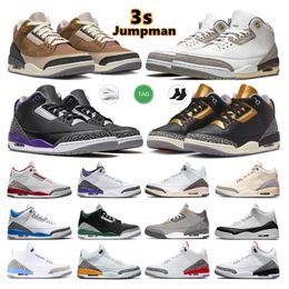 Jumpman 3s Basketball Shoes Mens Trainers Outdoor Sports Sneakers 3 White Cement Reimagined Desert Elephant Fire UNC Court Purple Laser Orange Cardinal Hall Of Fame