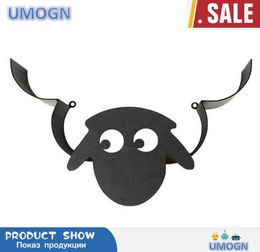 Nordic Style Black Sheep Head Wall Mounted Toilet Paper Holder Tissue Roll Metal Iron Storage Rack Bathroom Decoration 2201207189063