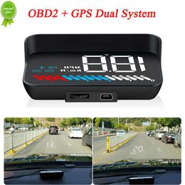 2022 M7 Head Up Display Car Universal Dual System 3.5 Inches HUD Speedometer OBD2 GPS Interface Electronic Auto Accessories