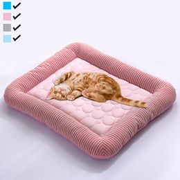 Mats New Pet Mat Cat Bed Ice Silk Cool Mat Mesh Comfortable Cat Cage Mat Summer Thin Mat Breathable And Convenient Cool