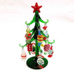Custom Handmade Murano Glass Christmas Tree Figurines Ornaments With 12pcs Colorful Candy Pendant Home Desktop Decor Accessories G7368375