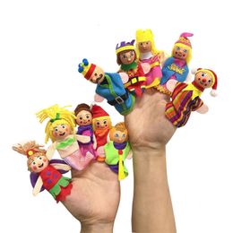 Plush Dolls Finger Puppets Animals Family Educational Cartoon Mermaid Hand Stuffed Theatre Baby Toys for Children Gifts 230427