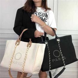 50% off Luxury Label Pearl Beach Canvas Bag Classic Big Handbags Portable Large Capacity Gbhl