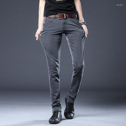 Men's Jeans Korean Style Skinny Men Ripped Fashion 2023 Mid Waist Long Length Stretch Denim Pant Plus Size Slim Pencil