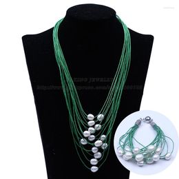 Necklace Earrings Set Real Cultured Freshwater Pearl Magnet For Lock And Bracelet