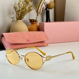 MUI MUI Luxury sunglasses designer Top Modern sophistication Suitable for all kinds of wear Metal oval frames Light comfortable multi color uv400 with original box