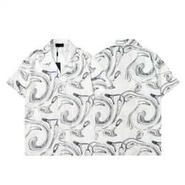 004Designer Shirt Mens Button Up Shirts print bowling shirt Hawaii Floral Casual Shirts Men Slim Fit Short Sleeve Dress Hawaiian t-shirt M-3XL