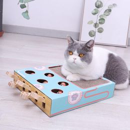 Toys Funny Cat Toy Turntable Ball Cat Scratch Board Round Corrugated Paper Turntable Grinder Round Multi Holes Grind Claw Training