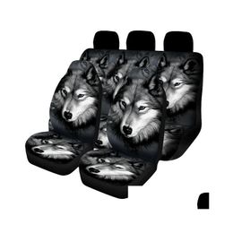 Car Seat Covers Ers Aimaao Wolf Print Er Fl Set Fit Comfort Bucket And Bench Protectors For Suv Truckcar Drop Delivery Mobiles Motor Dhcx9