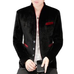 Men's Polos Spring and Autumn St Collar Jacket Business Youth Leisure Versatile Slim Fit Short Suede Suit Fashion 230426