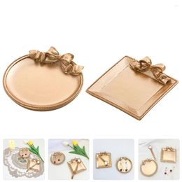 Jewellery Pouches 2 Pcs Tray Resin Ring Holder Earring Storage Trays Dessert Necklace Plate Decoration Saucer