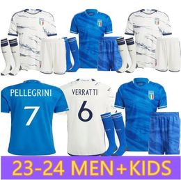 2023 Italy Soccer Jerseys Maglie Da Calcio PELLEGRINI CHIESA BARELLA Italia adult kids kits 23 24 Men Kids Kits football shirts uniform