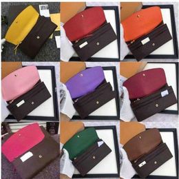 Top quality with box real leather multicolor coin purse with date code long wallet Card holder classic zipper pocket M60136252k