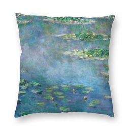 Pillow /Decorative Claude Monet Cover 40x40 Home Decor 3D Printing Water Lilies Throw Case For Car Double-sided/Decora