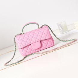 Designer mini flap saco de pele de cordeiro crossbody saco 10a espelho qualidade bolsa ombro com caixa c033