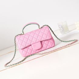 مصمم مصمم رفرف حقيبة Lambskin Crossbody حقيبة مرآة الجودة كتف الكتف مع مربع C033