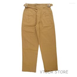 Men's Pants Vintage Gurkha UK Army Bermuda Men's Casual Trousers Khaki Loose Fit