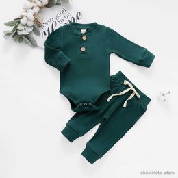 Clothing Sets New Fashion Infant Baby Girl Boy Clothes Set Spring Autumn Long Sleeve Romper Bodysuit Top Pants 2PCS Newborn Toddler Outfit R231127