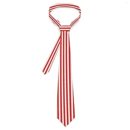 Bow Ties Red And White Striped Tie Vintage Print Graphic Neck Retro Trendy Collar For Men Leisure Necktie Accessories