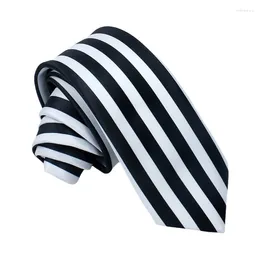Bow Ties Men Women Japanese Black White Vertical Striped Anime Funny Cosplay Neckties