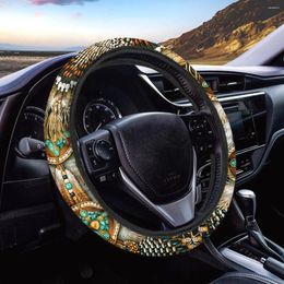 Steering Wheel Covers Car Accessories Tribal Ethnic Print Cover For Women Men Teen Non-slip Auto Decoration Anti-slip Protective