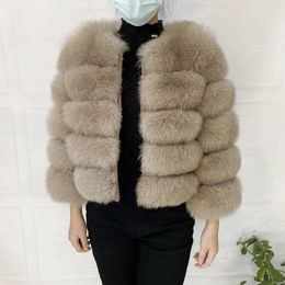 Women s Fur Faux Real Coat 100 Natural Winter Jacket Warm High Quality Vest Fashion Luxurious 231127