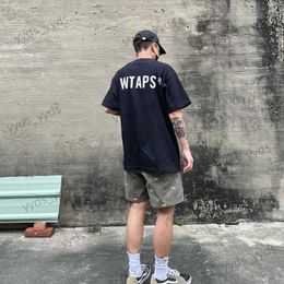 Men's T-Shirts WTAPS Men's Clothing White Black Blue Green Khaki Multi Color T-shirt High Street Casual Loose Summer Short Sleeve Streetwear T231127