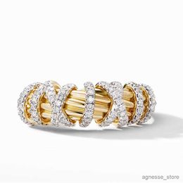 Wedding Rings Rings for Women Luxury Hollow Out Cross Cubic Zirconia Yellow Gold Silver Color Party Gift Fashion Jewelry Wedding Bands R231127