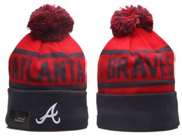 Braves Beanie ATLANTA Beanies SOX LA NY North American Baseball Team Side Patch Winter Wool Sport Knit Hat Skull Caps b0