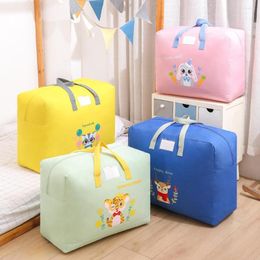 Storage Bags Cartoon Quilt Bag Cotton Linen Hand Children's Clothes Kindergarten Moving Luggage Household Sorting