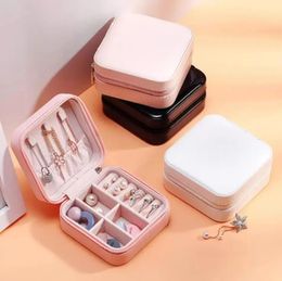 6 Colors Storage Box Travel Jewelry Boxes Organizer PU Leather Display Storage Case Necklace Earrings Rings Pendant Holder Gift Cases