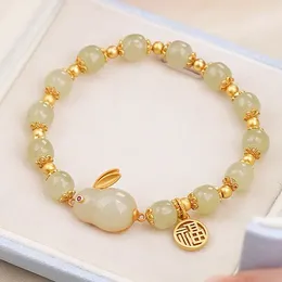 Link Bracelets Xinyue Hetian Jade Blessing Card Natural Bracelet Girls Summer Qixi Valentine's Day Gift For Girlfriend