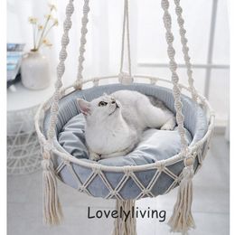 Mats Big 40x120cm Cat Hammock Window Macrame Cute Pet Cat Beds Cat House Tent Kitten Cat Accessories with Cat Toys Collars Balls