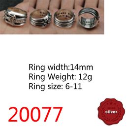 20077 S925 Sterling Silver Ring Sacred Sword Letter Punk Hip Hop Network Red Personalised Simple Couple Style Lover Gift