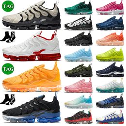 2023 tn plus mens trainers running shoes jogging outdoor big size 13 vapours triple black white light bone atlanta university blue tnplus tns athletic sneakers