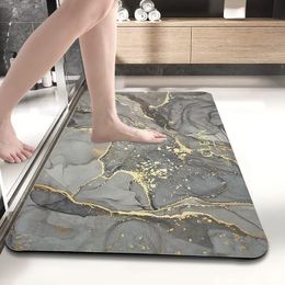 Mats Non Slip Bath Mat Absorbent Quick Drying Diatom Mud Bathroom Rug Modern Modern Marble Pattern Kitchen Living Room Floor Mats