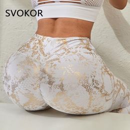 Leggings SVOKOR Seamless Bubble Butt Women Leggings Push Up Printed Bronzing Fitness Women's Pants Stretchy Exercise Activewear Gym