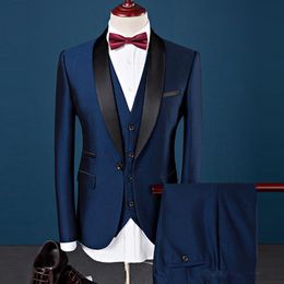 Men's Suits Blazers Custom Made Latest Design Handsome Wedding Suits Slim Fit Groom Tuxedos Formal Wears Shawl Lapel Groomsman Suits JacketPantsv 230427