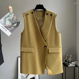 Women's Suits Blazer Vest Coat 2023 Spring Autumn Mid Length Version Ladies Suit Versatile Loose Lady Waistcoat Jacket