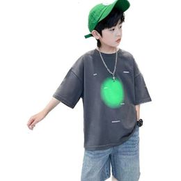 T-shirts Boys Short Sleeve Tshirt Summer Casual Style Sport Children's T-Shirt 100% Cotton Loose Tees Clothes Tops for Kids Teen 230427