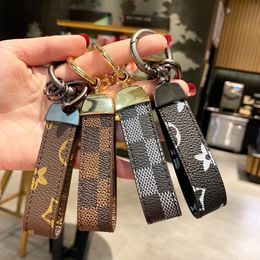 Homens de luxo fivela de couro pu PU Keychain Business Cheather -Key Chain Men Women Car Key Strap Wallet Wallet Keyrings