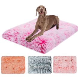 Mats Dog Pad Plush Kennel Cat Pad Pet Deep Sleep Dog Sofa BedLong Plush Dog Bed Pet Blanket Soft Fleece Cat Cushion Pad Pet Blanket