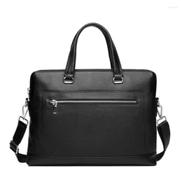 Briefcases Men's Business Briefcase Genuine Leather Fashion Men Messenger Bags Handbag Single Shoulder Crossbody Laptop Bag High-quality